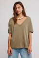 REMERA NINA V Oliva Pol