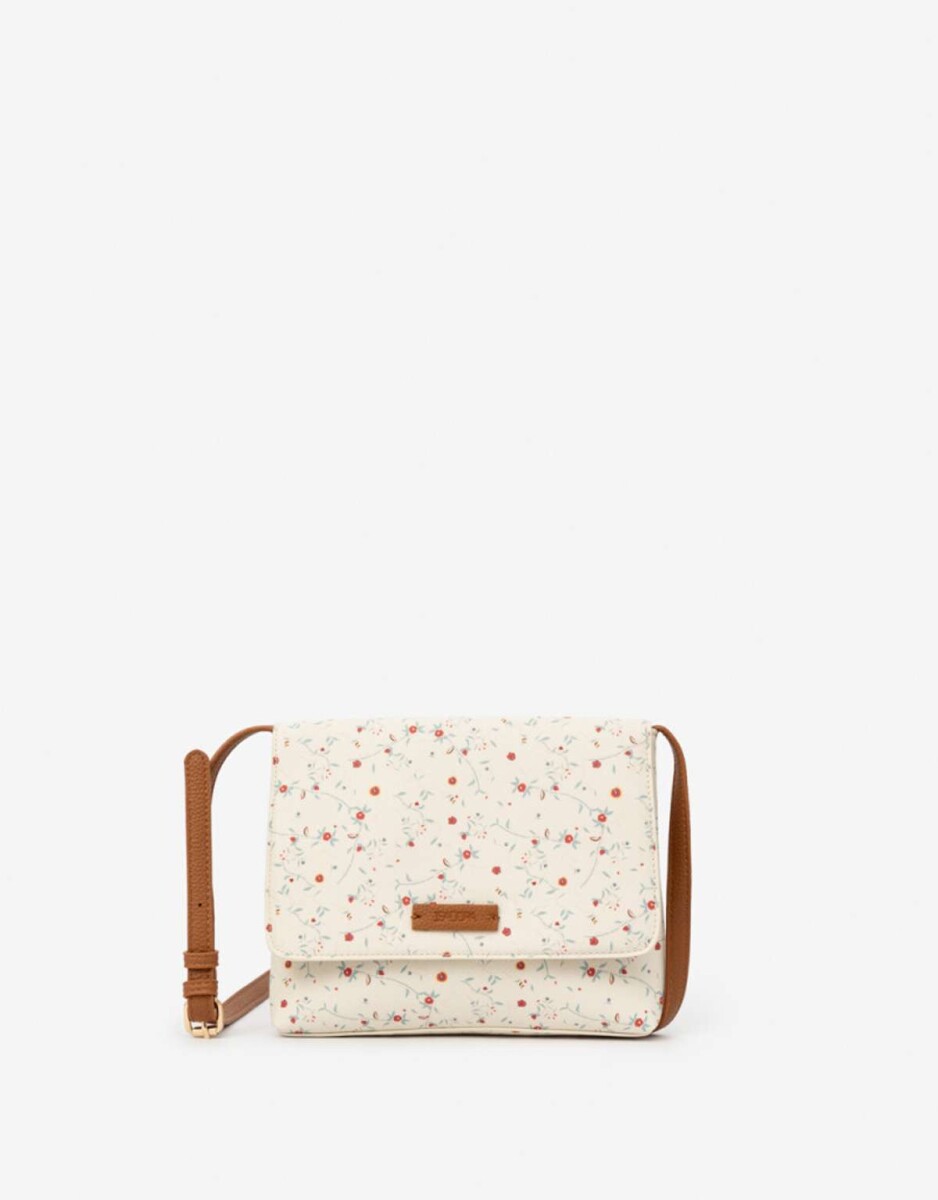 Bandolera Estampada Con Solapa - Estampado Flores 