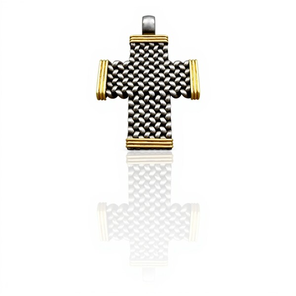 Dije Cruz Panter-Plata y oro- Sin piedra- CP5180 conpiedra
