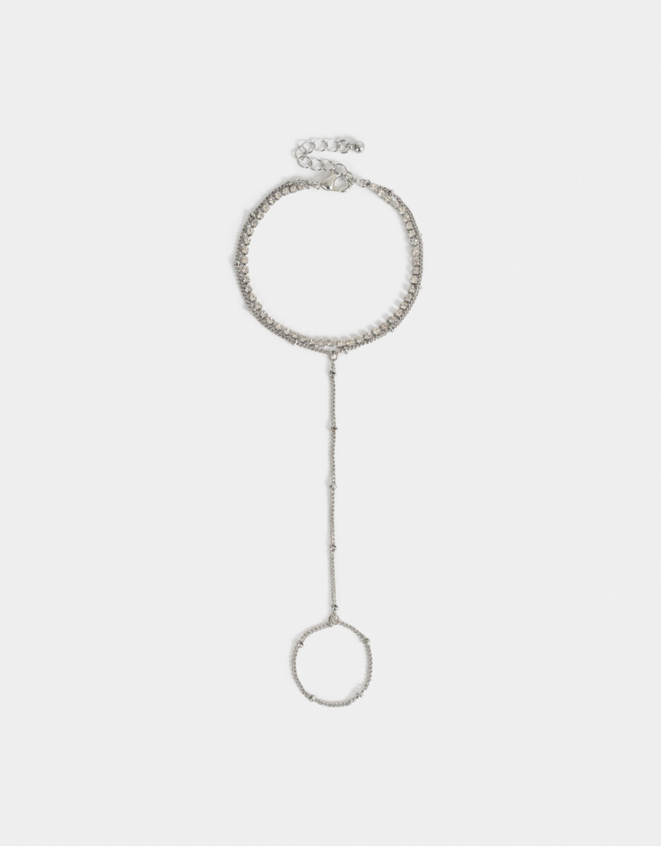 Pulsera Flexible Con Anillo Unido 