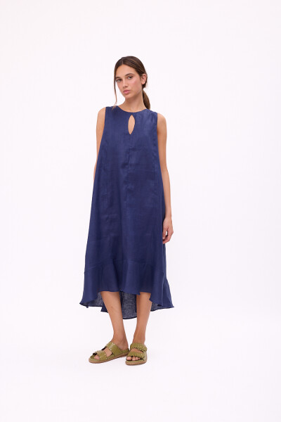 VESTIDO POLK LONG Azul