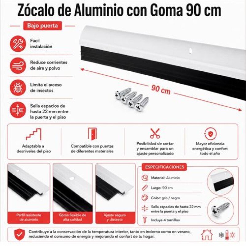 Zócalo adhesivo PVC con cepillo 100 cm BLANCO