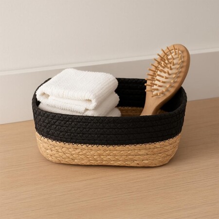 CESTO ORGANIZADOR FIBRA NATURAL 35X28X13CM NEGRO CESTO ORGANIZADOR FIBRA NATURAL 35X28X13CM NEGRO