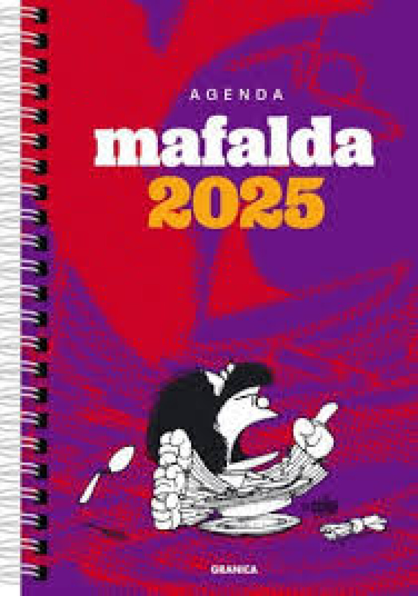 AGENDA MAFALDA 2025 ROJA VIOLETA ANILLADA 