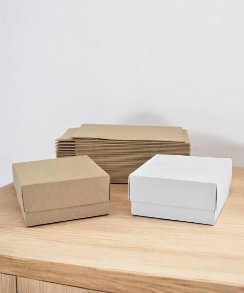 Pack x 20 unid - caja 04 eco 12x12x6 cm. REVERSIBLE BLANCO MADERA