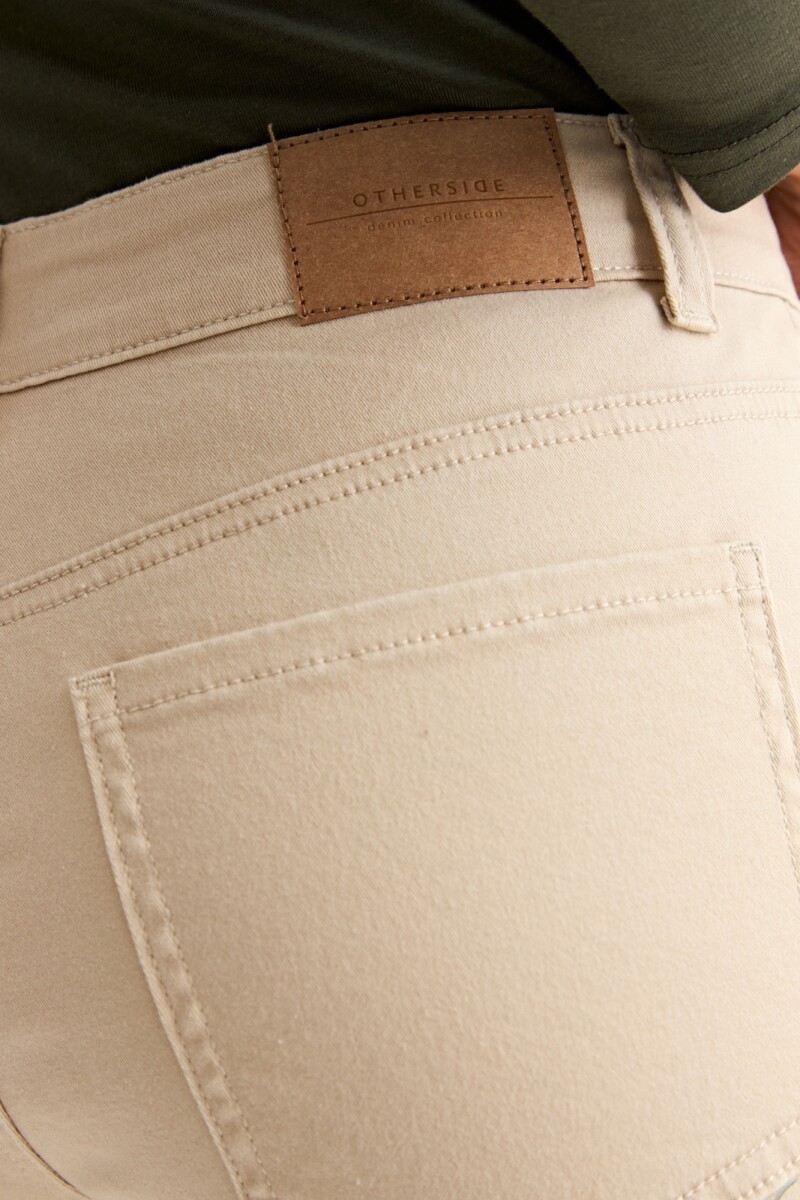 Pantalón straight ankle length BEIGE