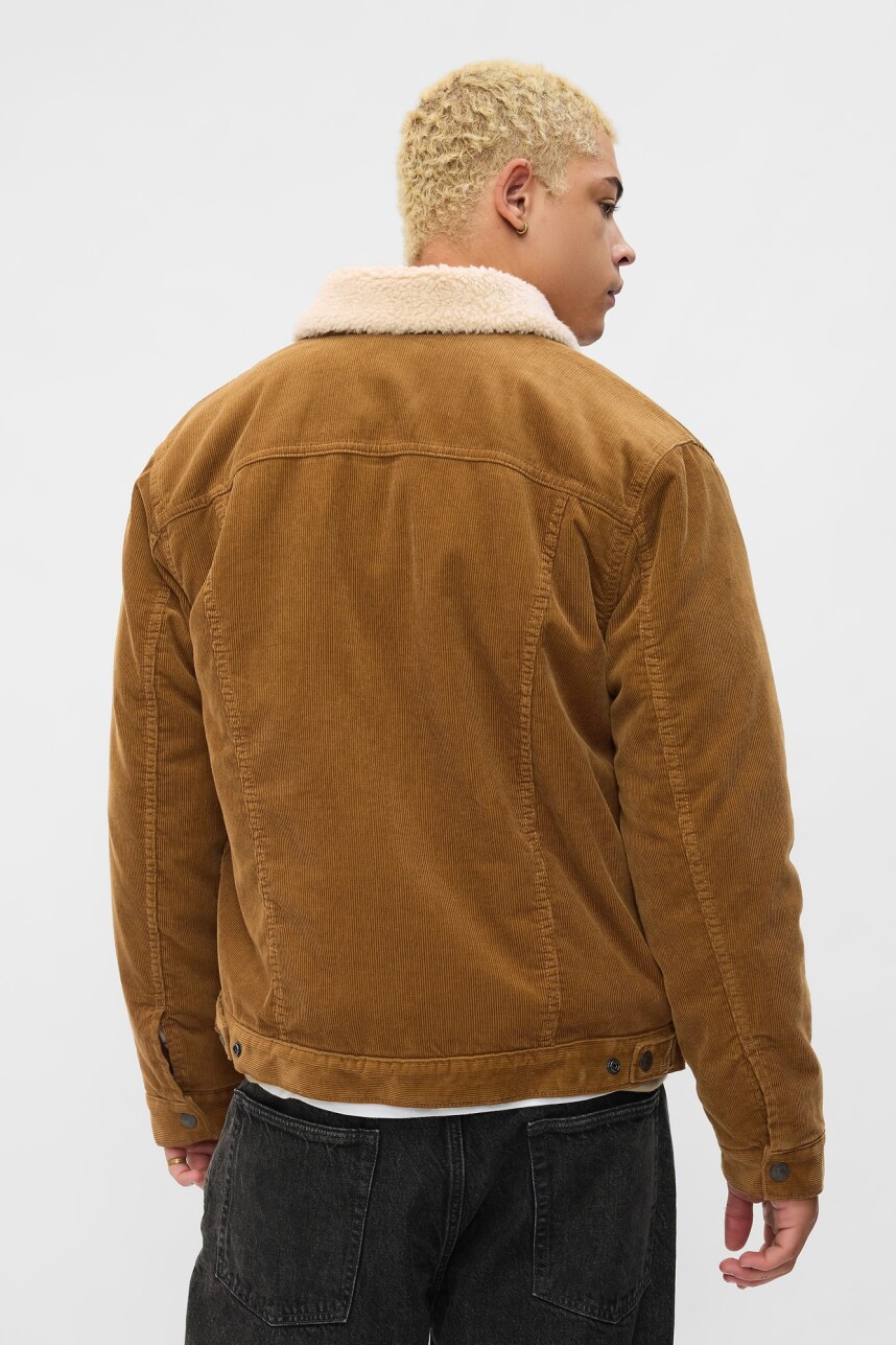 Campera De Pana Con Corderito Hombre Palomino Brown Global