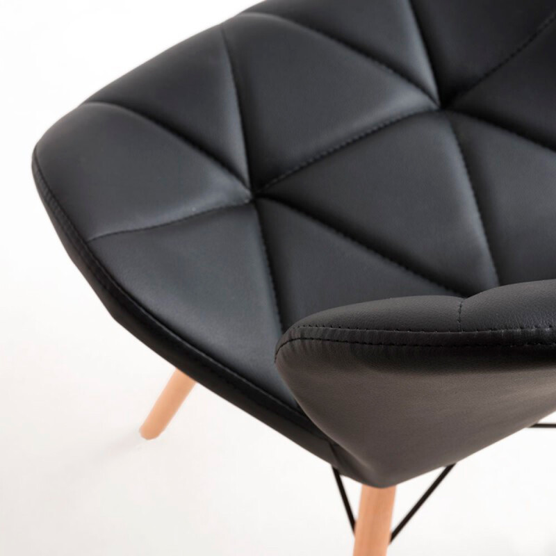 Set X2 Silla Victoria Eames acolchonada NEGRO