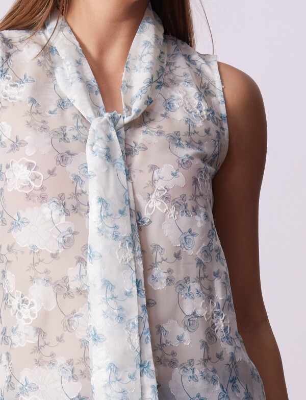 Blusa Tul Bordado BLANCO/MULTI