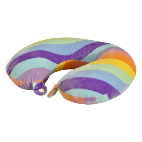 Almohada Viaje p/Cuello Forma U Relleno Espuma Viscoelástica Multicolor