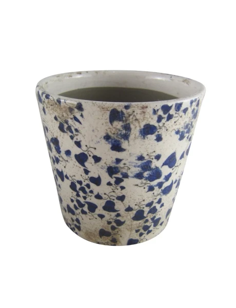 MACETA CERAMICA 14X14X13CM SALPICADURA AZUL MACETA CERAMICA 14X14X13CM SALPICADURA AZUL