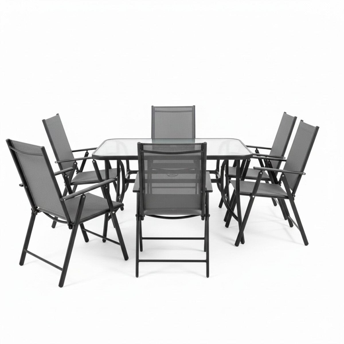 JGO MESA JARDIN NEGRO COMB 7PZAS 