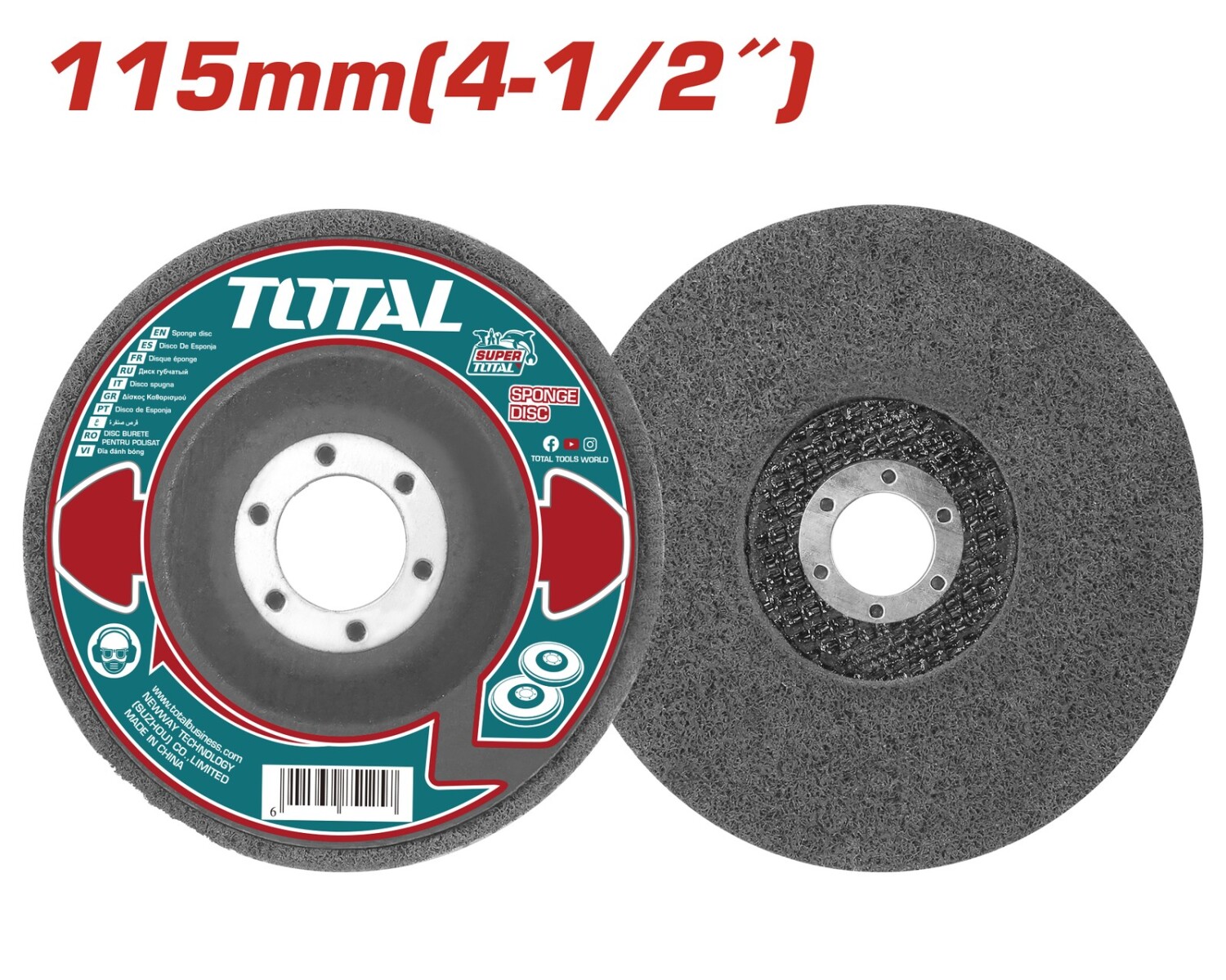Disco de esponja 4 1/2" multiusos total TAC661151 