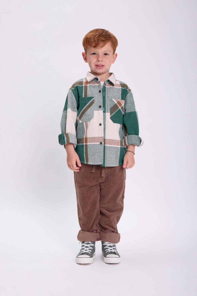 Sobrecamisa cuadros Verde