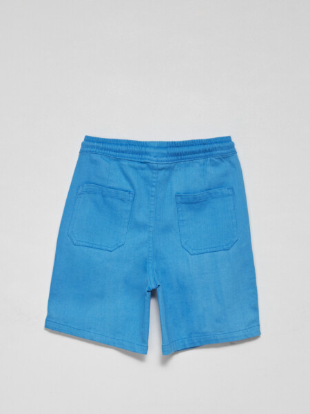 Bermuda casual con lavado Azul Vibrante