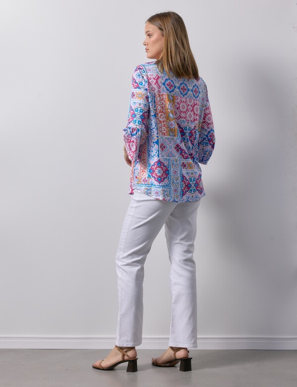 Blusa Printed MULTI/BLANCO