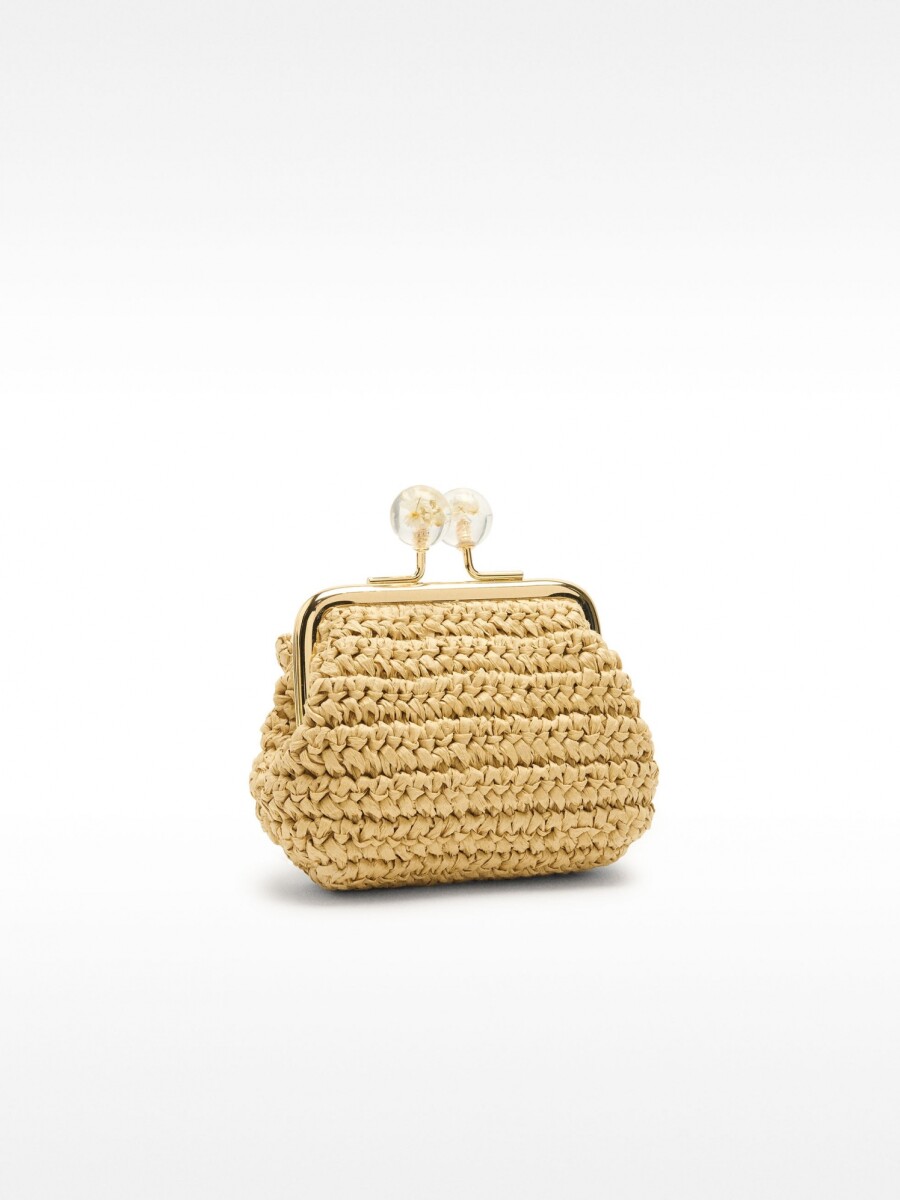 Monedero Con Efecto Rafia beige