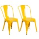 Pack x2 Sillas Tolix Lumax Metal Colores Living Comedor Amarillo