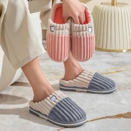 Pantufla de Felpa Super Abrigadas Antideslizante Unisex Gris
