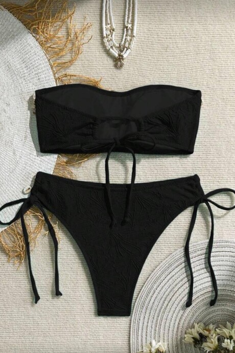 Bikini BANDEAU negro con caracoles Bikini BANDEAU negro con caracoles