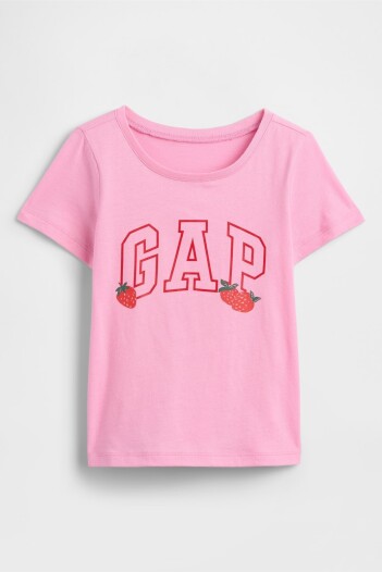 Remera Logo Gap Manga Corta Toddler Niña Parisian Pink