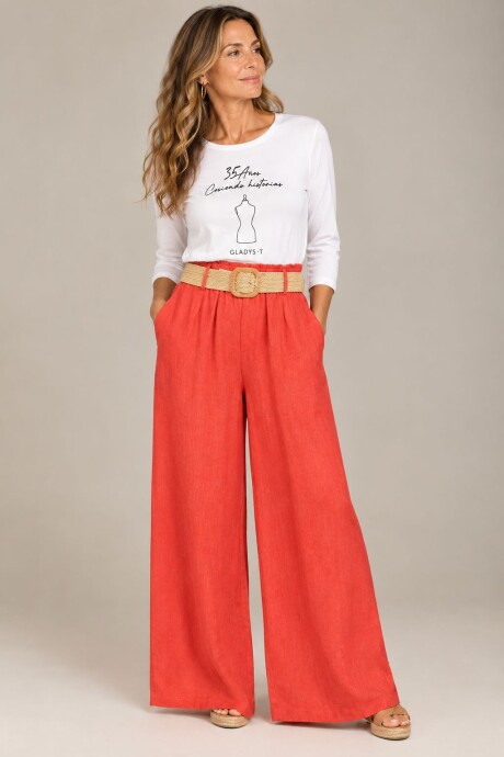 PANTALON OLIVO Rojo