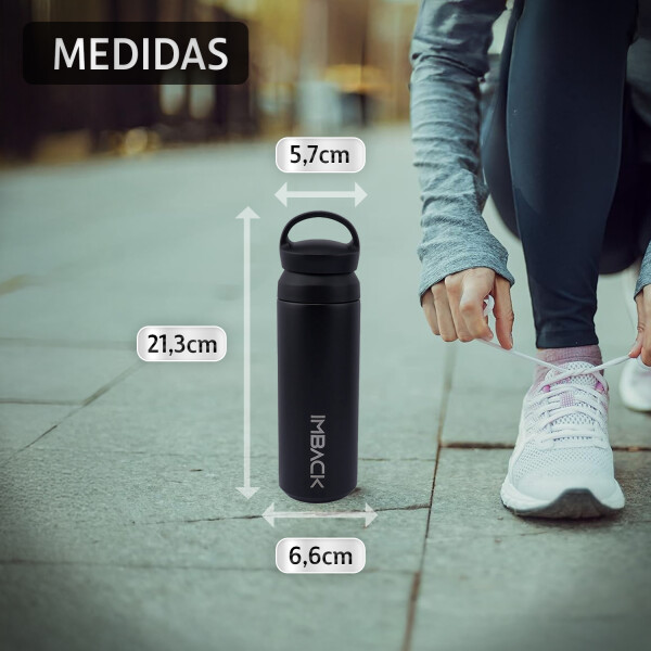 Botella Termica 500ml Acero Inoxidable Doble Capa Termo Agua Negro Botella Termica 500ml Acero Inoxidable Doble Capa Termo Agua Negro