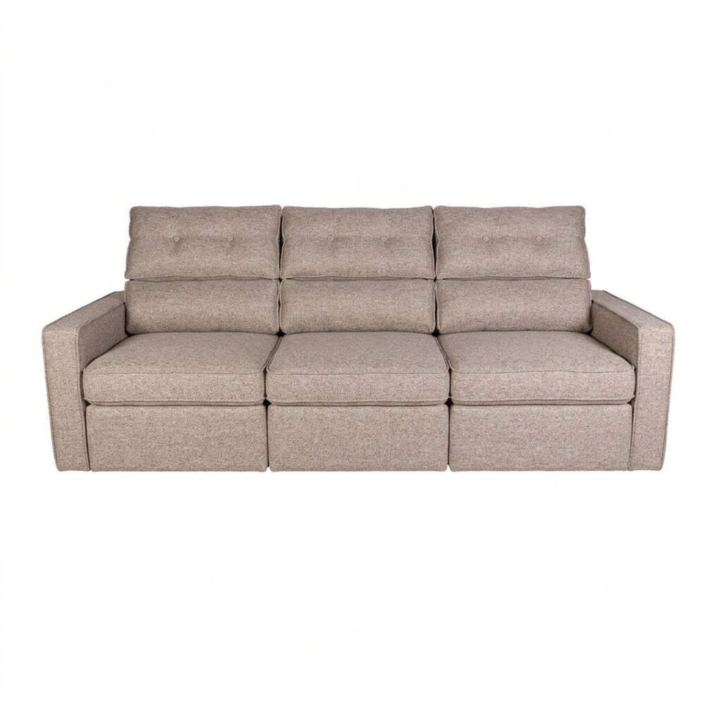SOFA RETRACTIL 3 CUERPOS TELA MARRON AMBAR TOSTADO