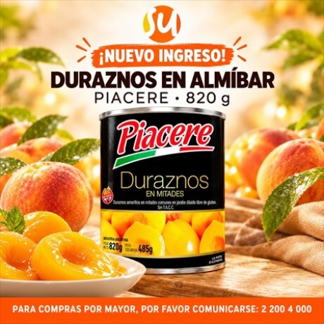 DURAZNO EN ALMIBAR. PIACERE 820GRS DURAZNO EN ALMIBAR. PIACERE 820GRS