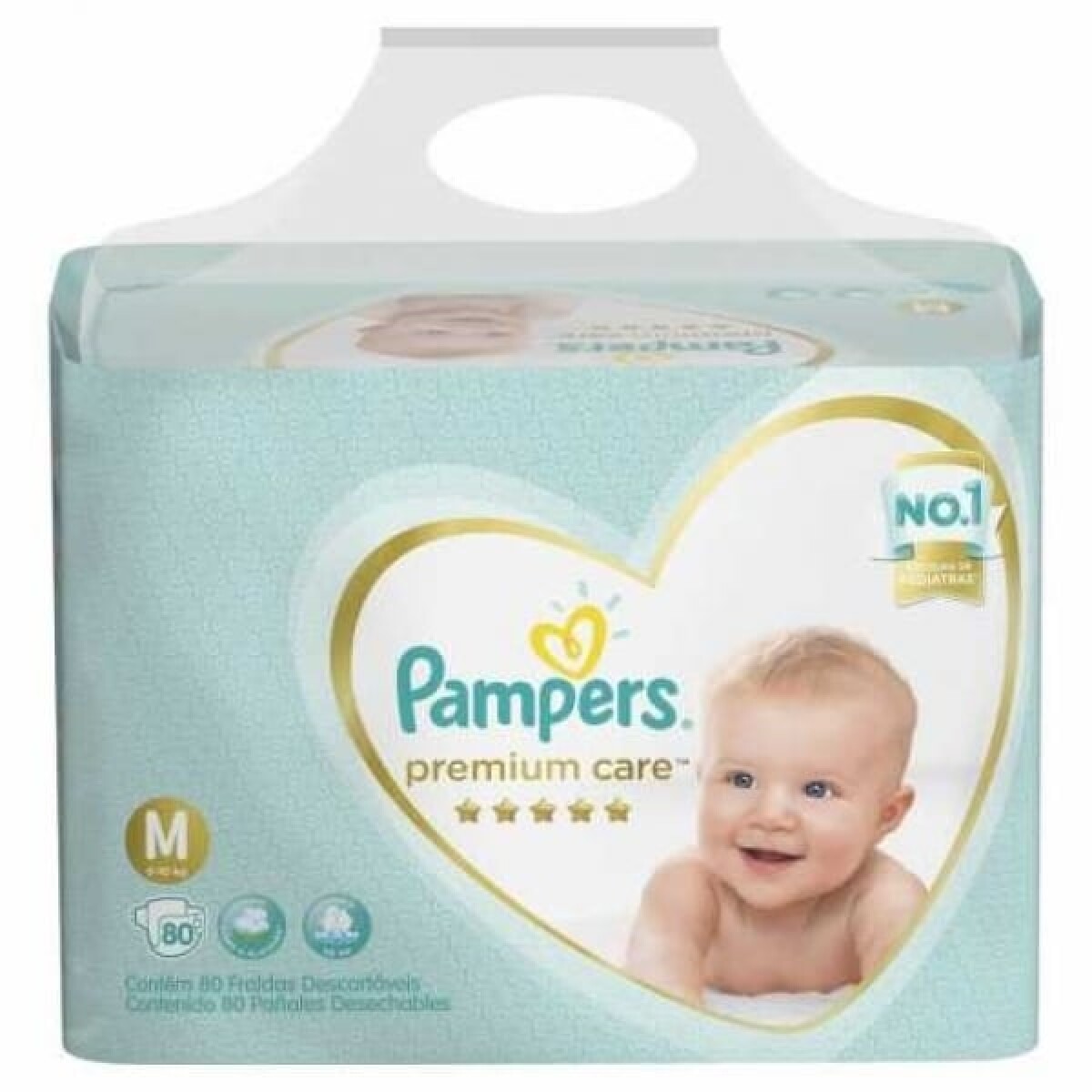 Pañales Pampers Premium Care M X 80 