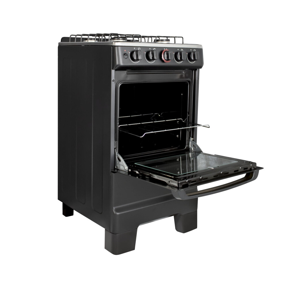 COCINA A GAS 4H 4-HORNALLAS NEGRO SMARTLIFE SL-KBR504B