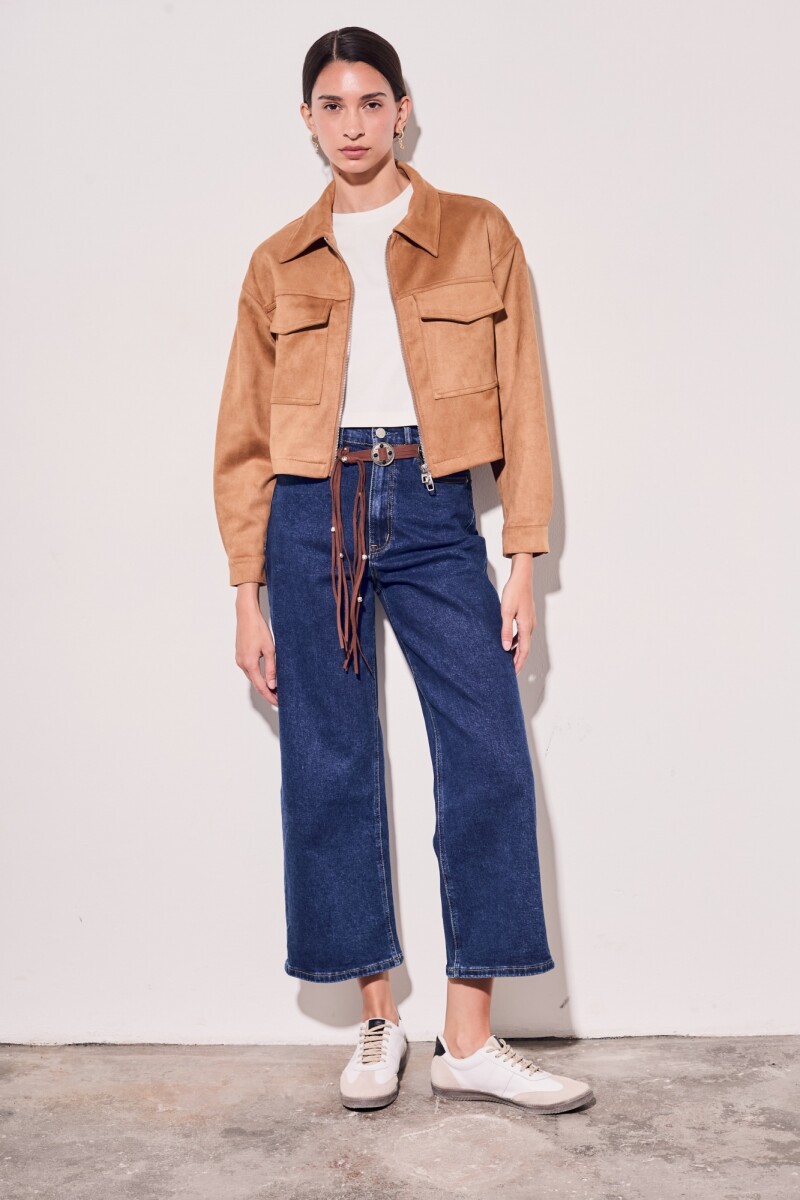 Campera Gamuza Cuero Vegano Whisky