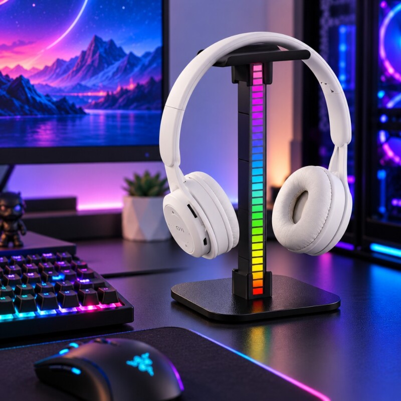 Soporte de auriculares con luces led Soporte de auriculares con luces led