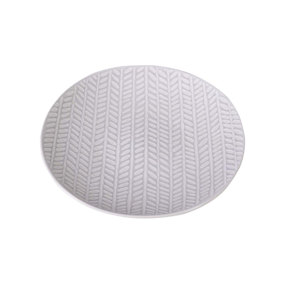PLATO CERAMICA GRIS LEAF