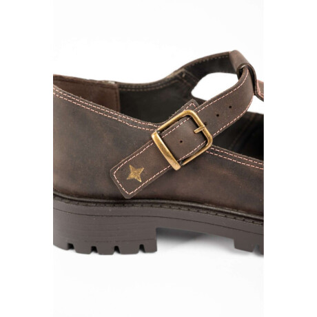 Zapato Guillermina Cuero Chocolate