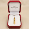 Colgante Mezuza de Oro Amarillo 18k con Jai en Oro Blanco Colgante Mezuza de Oro Amarillo 18k con Jai en Oro Blanco