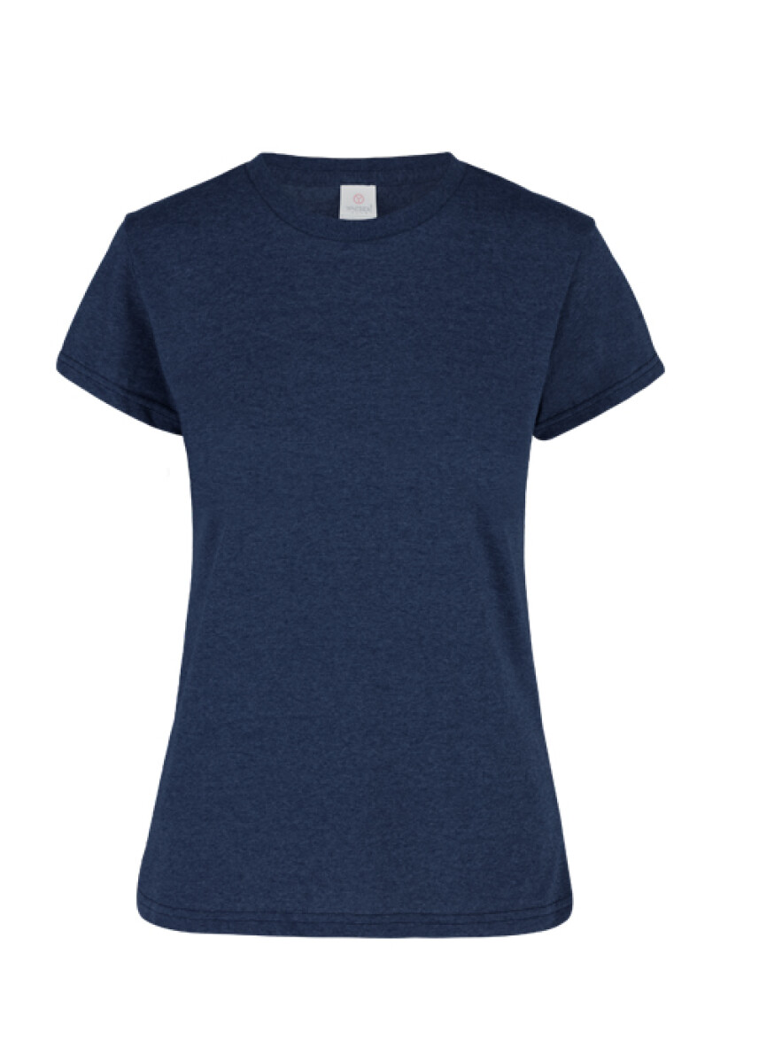 Camiseta jaspe a la base dama - azul marino jaspe 