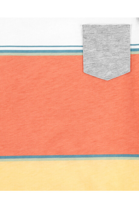 Musculosa de algodón diseño bloque de colores Sin color