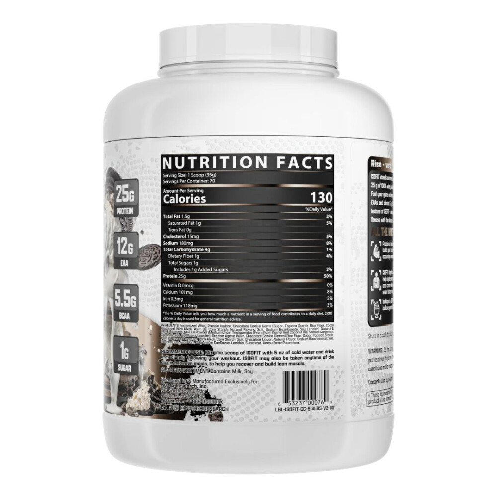 IsoFit Cookies & Cream | Proteína Aislada de Suero | 5 lb - Nutrex IsoFit Cookies & Cream | Proteína Aislada de Suero | 5 lb - Nutrex