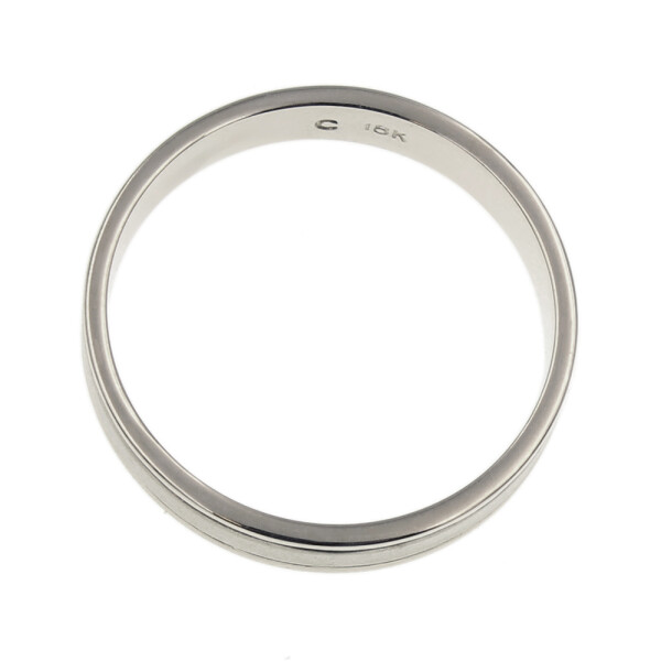 Par de alianzas de oro blanco 18k satinado y brillo de 4.5mm Par de alianzas de oro blanco 18k satinado y brillo de 4.5mm