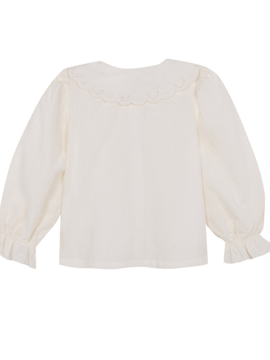 Blusa Cuello Ondas Blanco Roto
