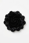 Broche flor satén negro