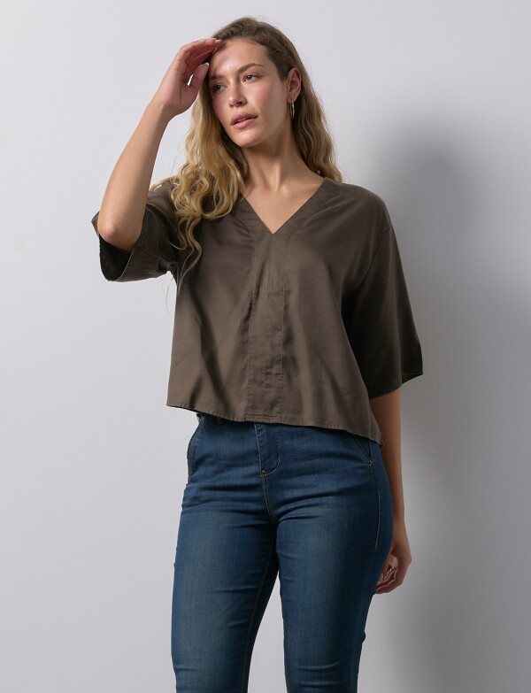 Blusa Lyocell MARRON