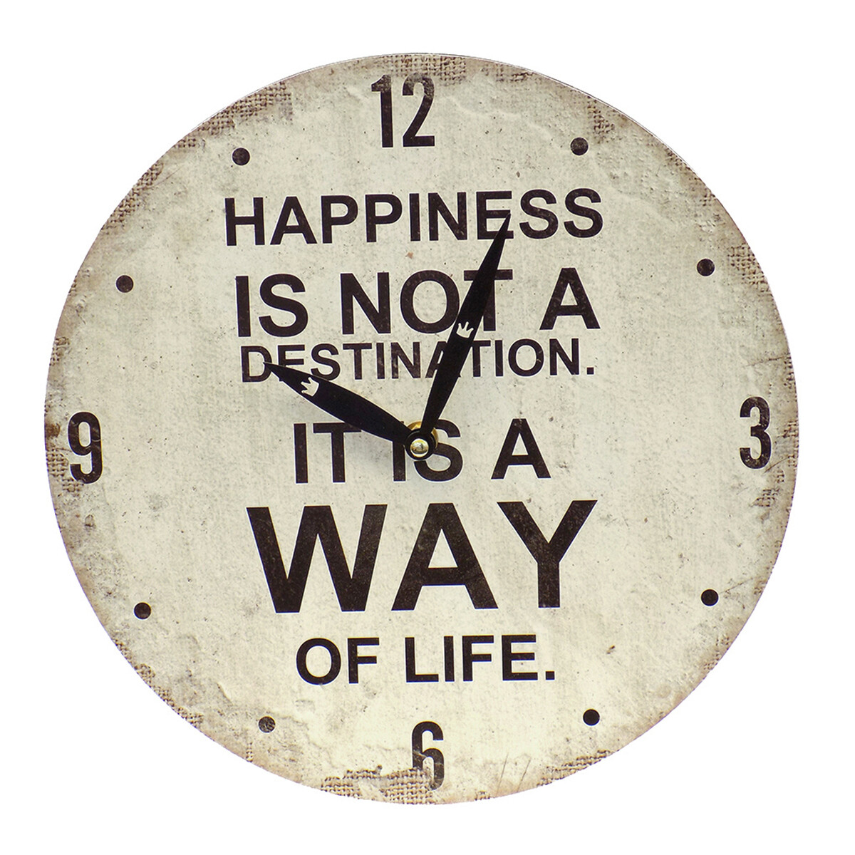 Reloj de pared mdf D28,8x3,5 cm - HAPPINESS 