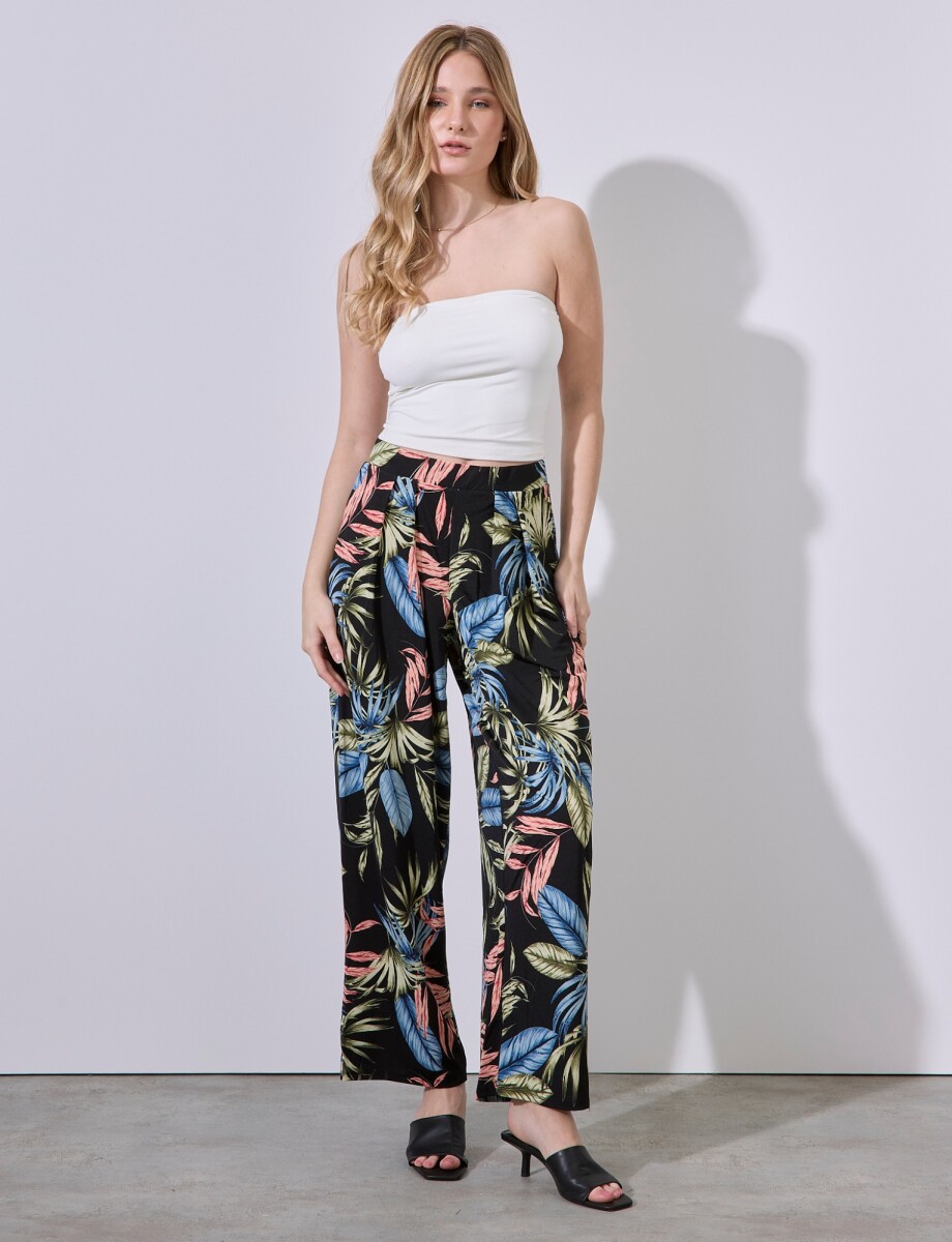 Pantalon Fluido Botanic - Negro/multi 