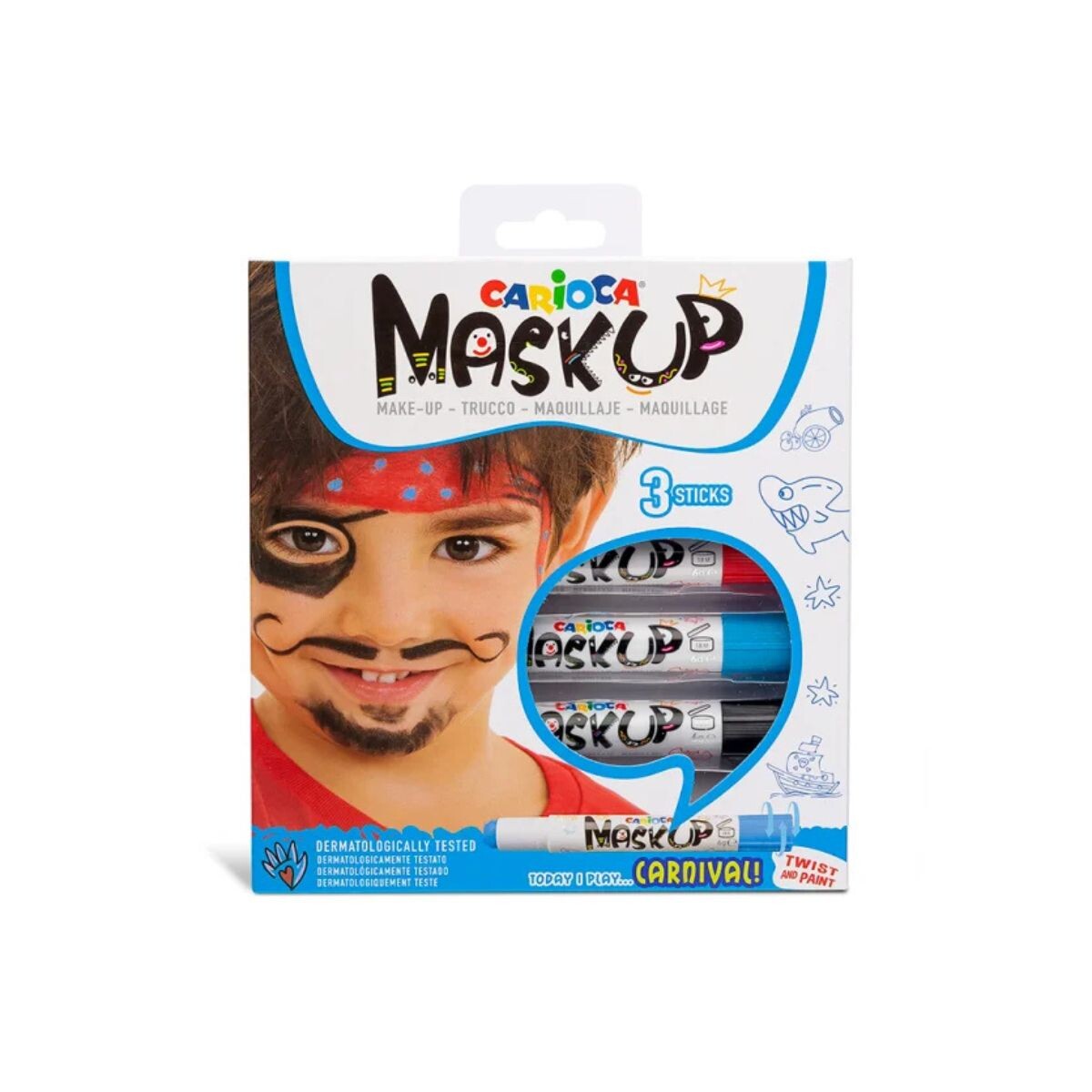 P.CARAALDO - Pintura De Cara En Barra Infantil Linea Mask Up Carioca - Azul 
