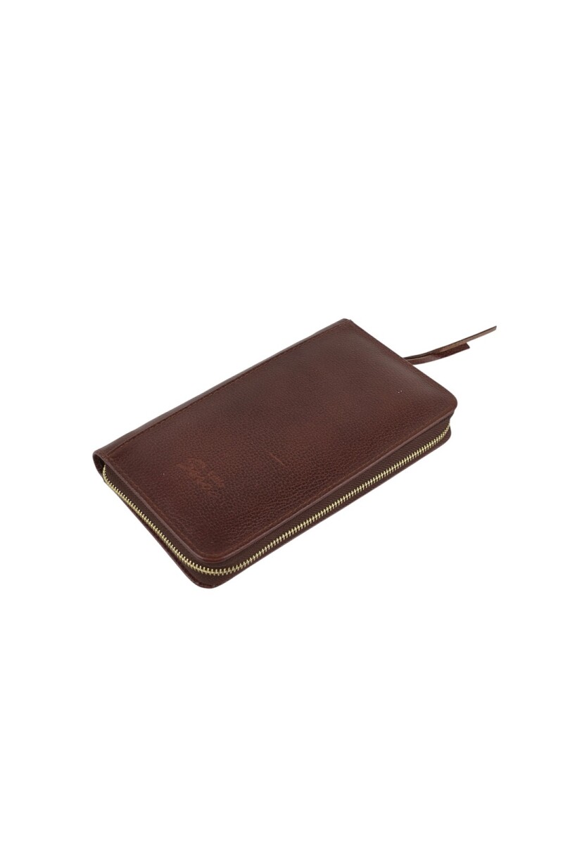 Porta pasaporte y documentos de viaje Marron
