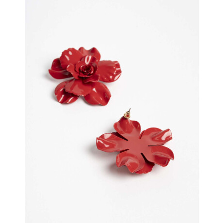 Aros Colgantes Cortos Color Rojo medio