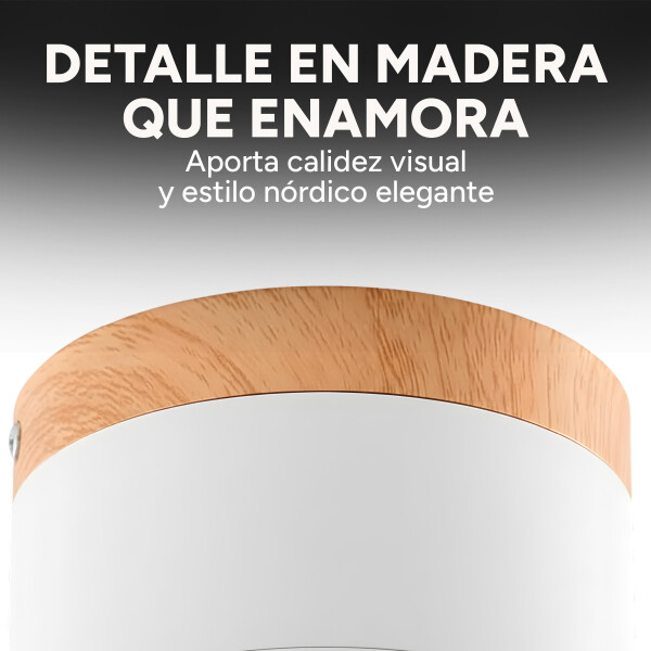 Plafón LED Techo 11 cm Madera Nórdico Luz Fría 10W Pack X 2 Blanco Cálida