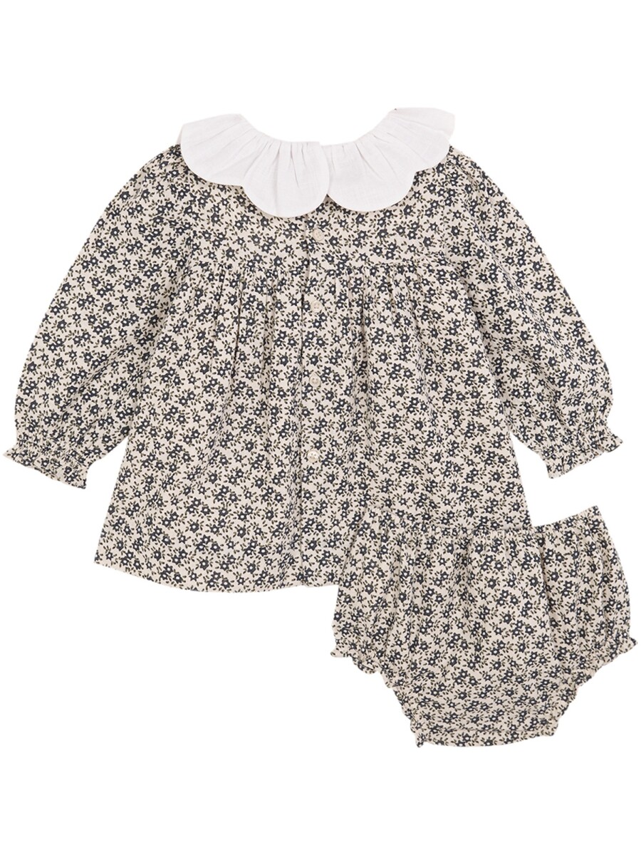 Vestido Florecitas Blanco Roto